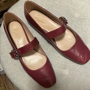 Burgundy Mary Jane Flats